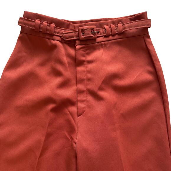 Vintage What's In a Name Wide leg Bell bottom pants Women 25 Orange Union 80s - Picture 2 of 16